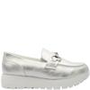 HEAVENLY FEET WOMENS WEDGE CHAIN LOAFER - SILVER
